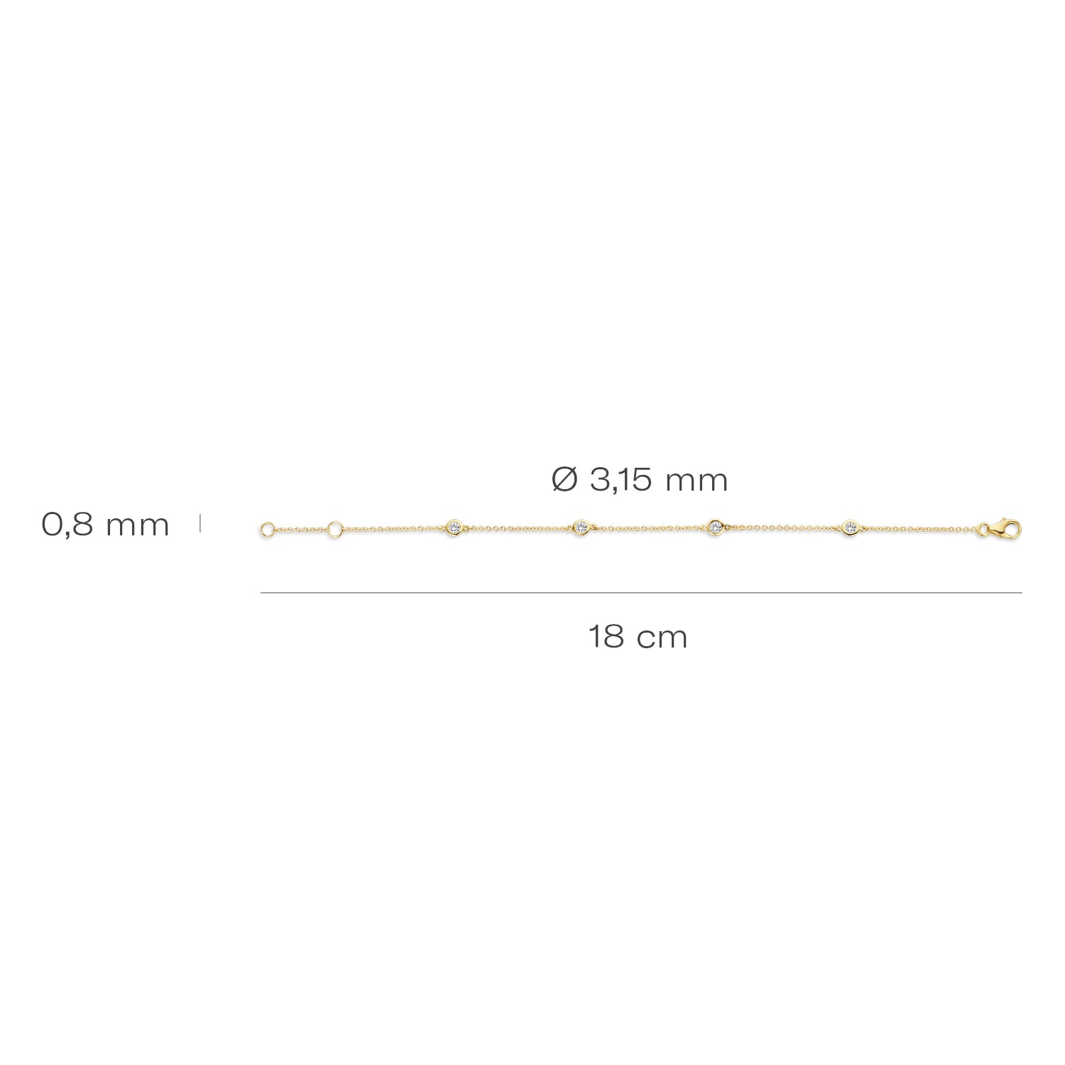 Elira – Zartes Armband aus 585er Gelbgold mit Zirkonia