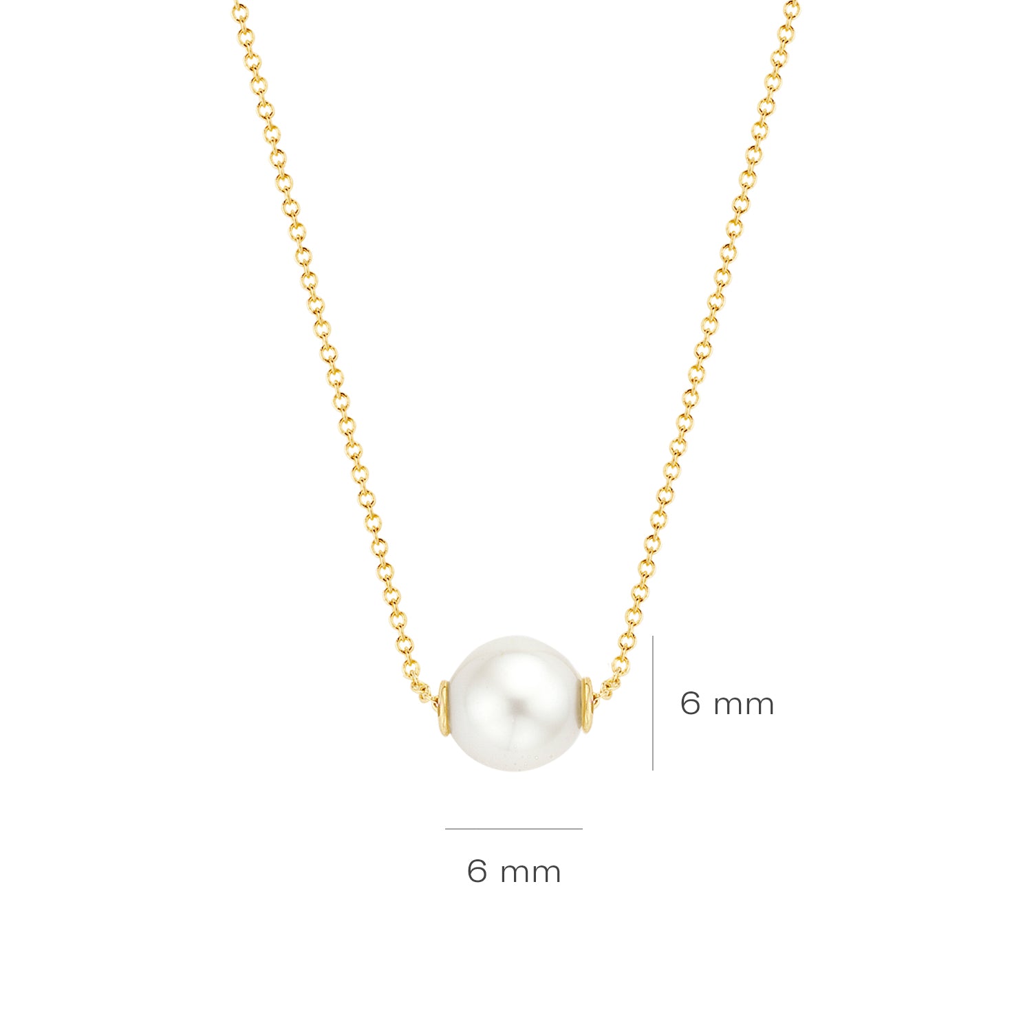 Amelina – Klassisches Collier aus 585er Gelbgold mit weißer Perle