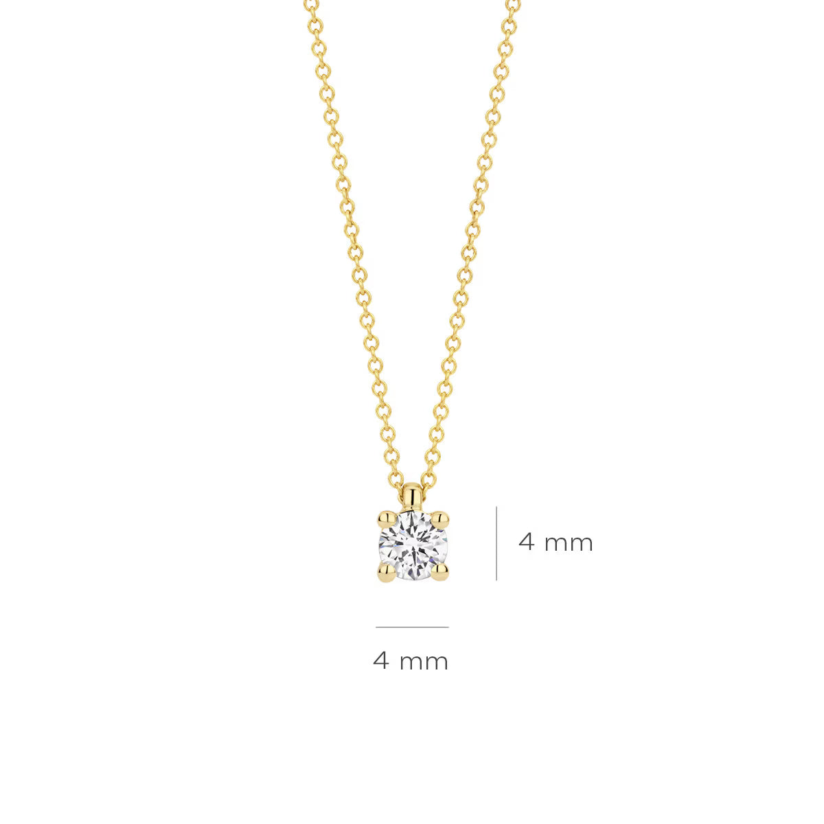 GIORO Alestra – 585 Gold Halskette mit 0,20 ct Labordiamant