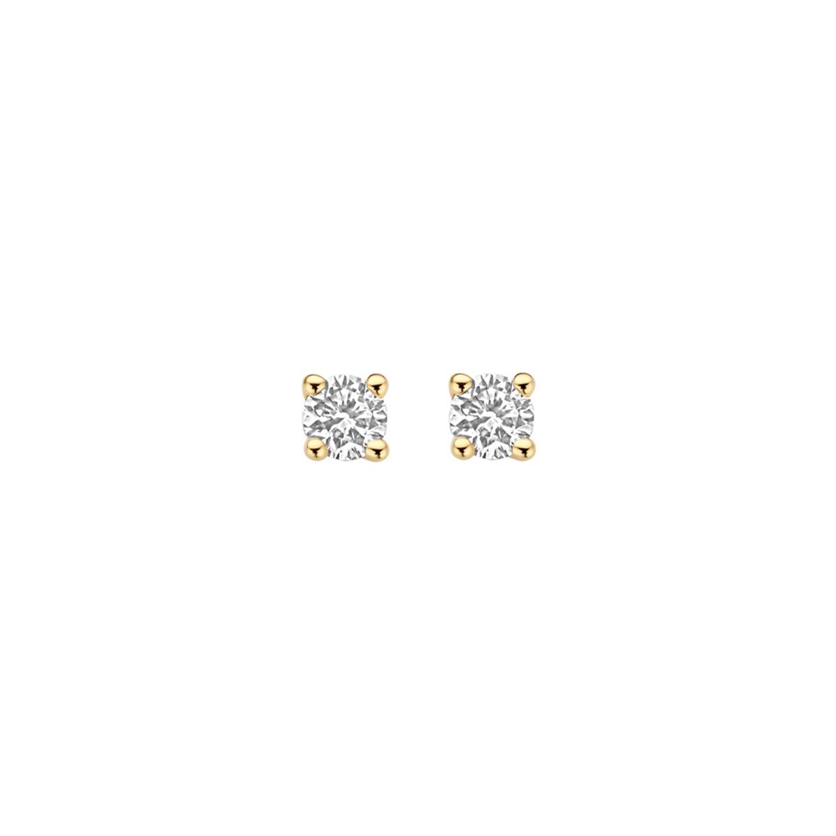 LUCERA Ohrstecker aus 585 Gelbgold mit zwei Lab Grown Diamanten, zusammen 0,20 ct, Top Wesselton VSi – GIORO