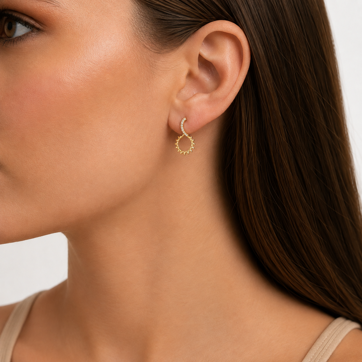 Luzia: Exquisite 14k yellow gold earrings – Sunshine Collection