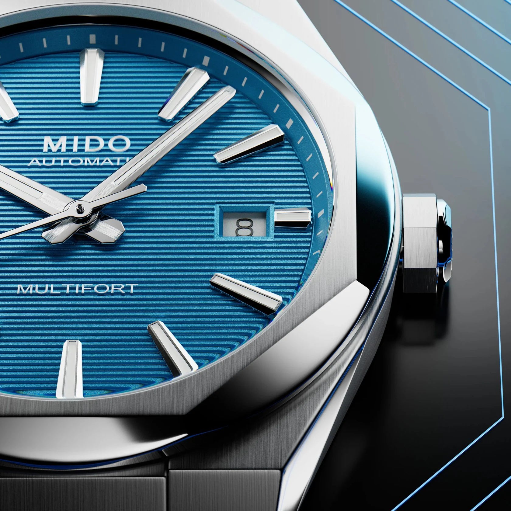 Mido Multifort 8 One Crown Türkis Edelstahl – Ref. M0555071104100