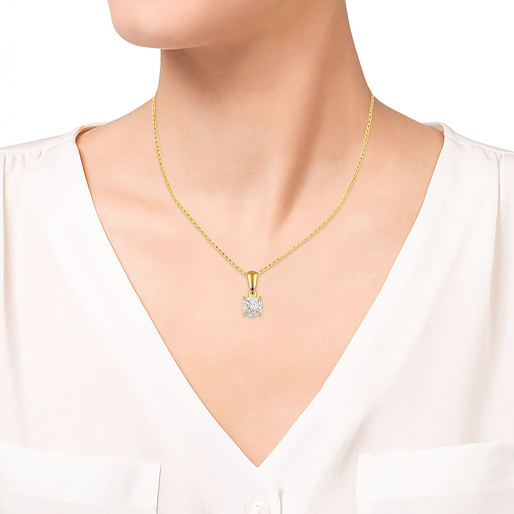 Levana – Collier aus 585 Gelbgold mit Brillantblüte