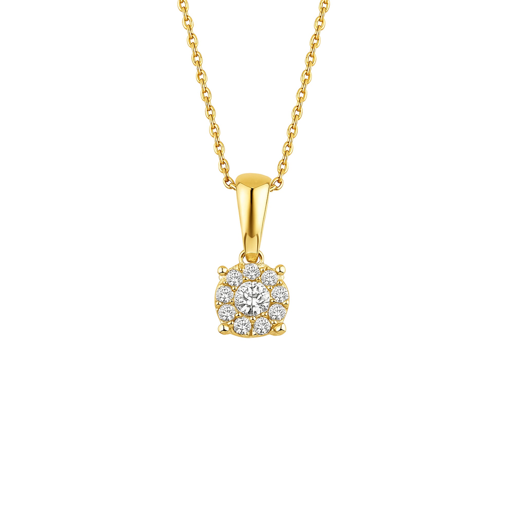 Levana – Collier aus 585 Gelbgold mit Brillantblüte