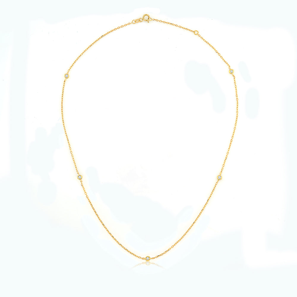 Exklusive 750er Gold Halskette mit handgefertigten Brillanten - Malvine
