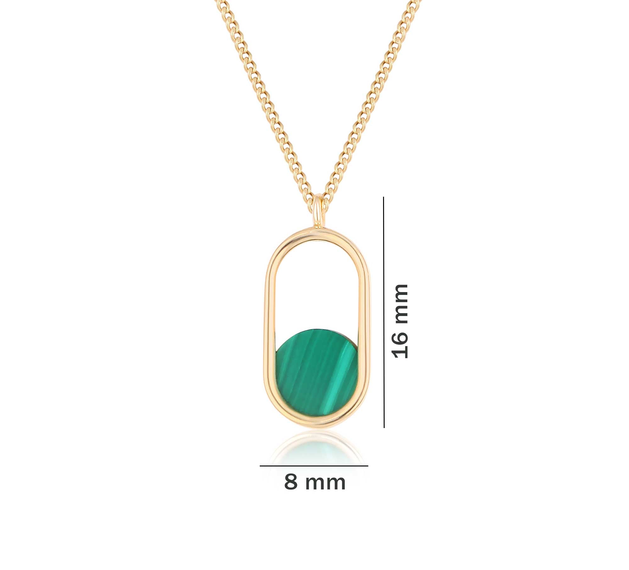 GIORO Klea 585 gold necklace with hand-set malachite