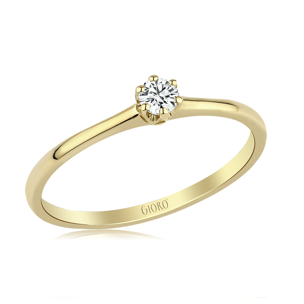 GIORO Damen-Ring Verlobungsring Serena in 585 Gold mit 0,06ct Brillant