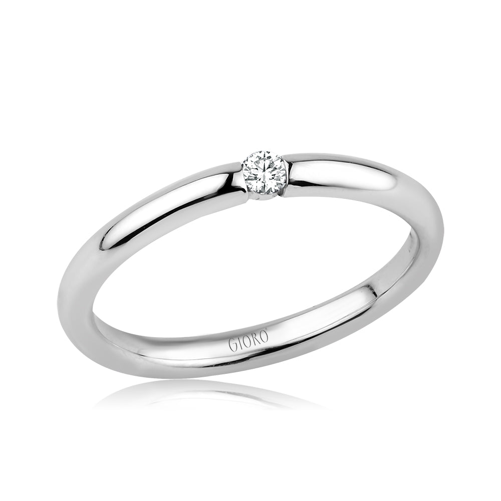 GIORO Liliana Damenring 585 Weißgold mit 0,06ct Brillant