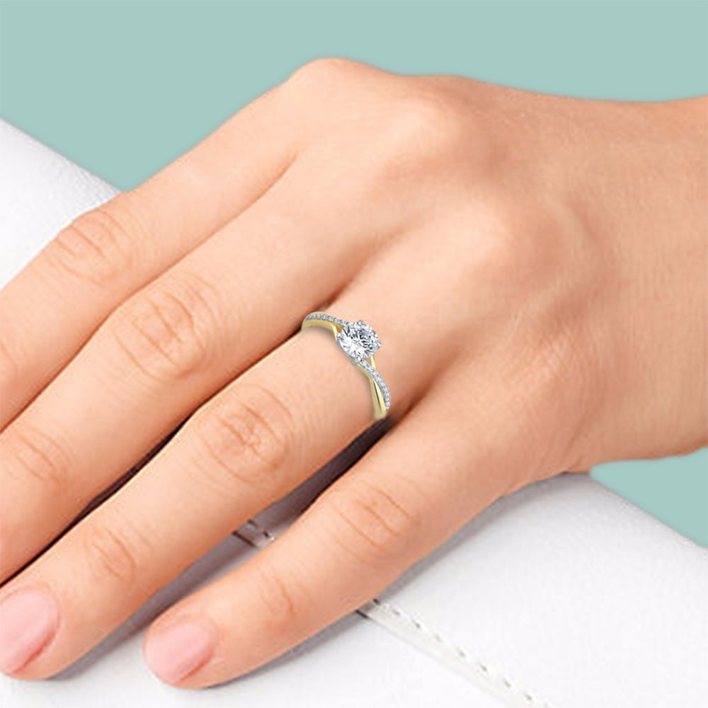 GIORO Annika Ring: Handgefertigt aus 585 Gold und mit handgefassten Kristallen verziert