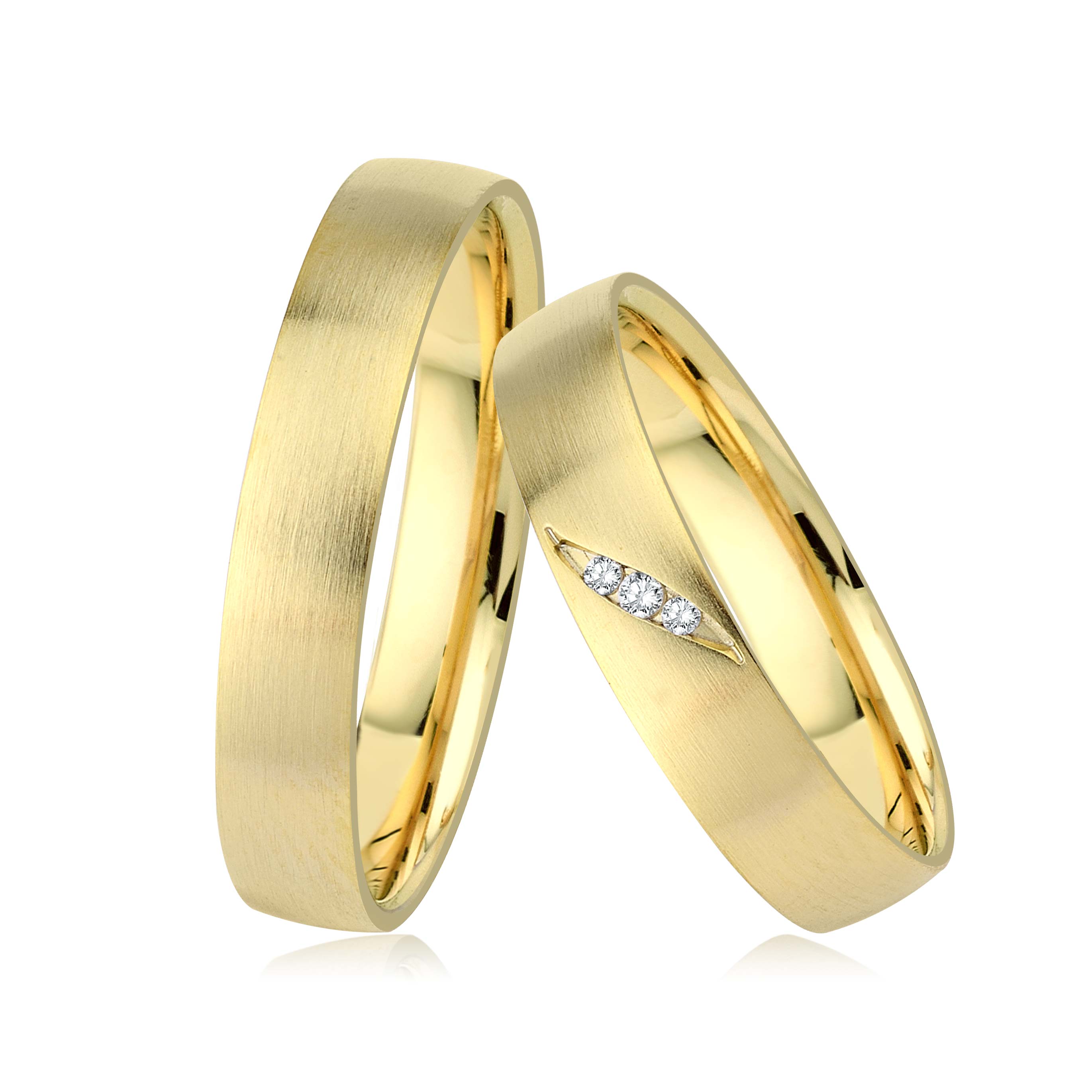 GIORO Enna Trauringe massiv Gold *handgefasste Brillanten*