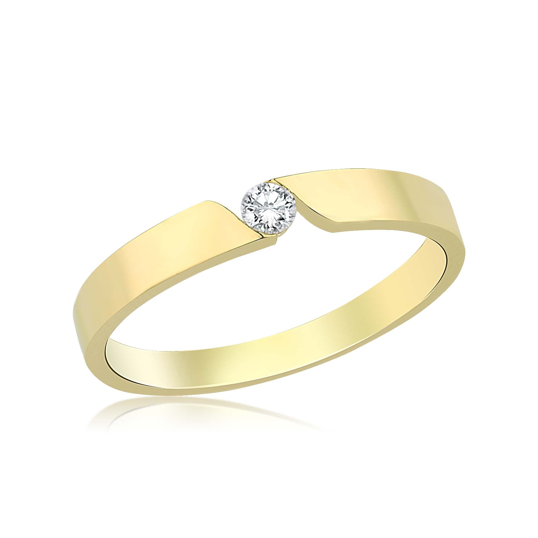 GIORO Aurelia Damen Ring Verlobungsring Antragsring *handgefasster Swarovski Stein* 925 Silber hochwertig vergoldet mit Gravur 