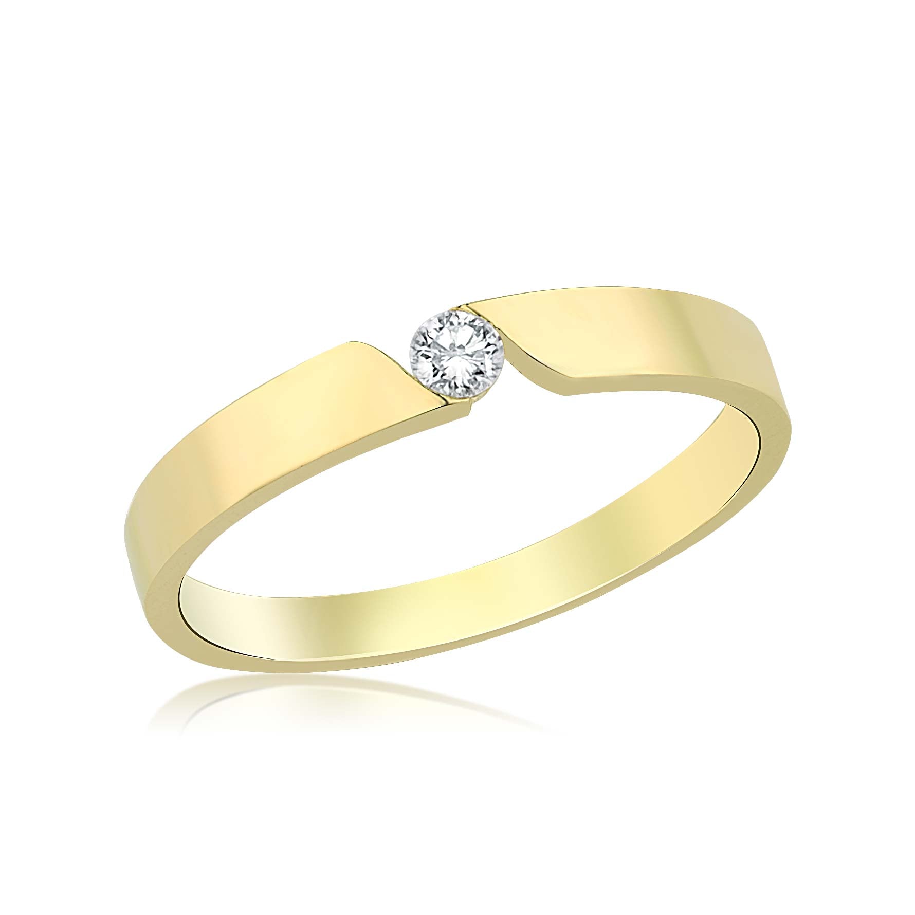 GIORO Aurelia Damen Ring Verlobungsring Antragsring *handgefasster Swarovski Stein* 925 Silber hochwertig vergoldet mit Gravur