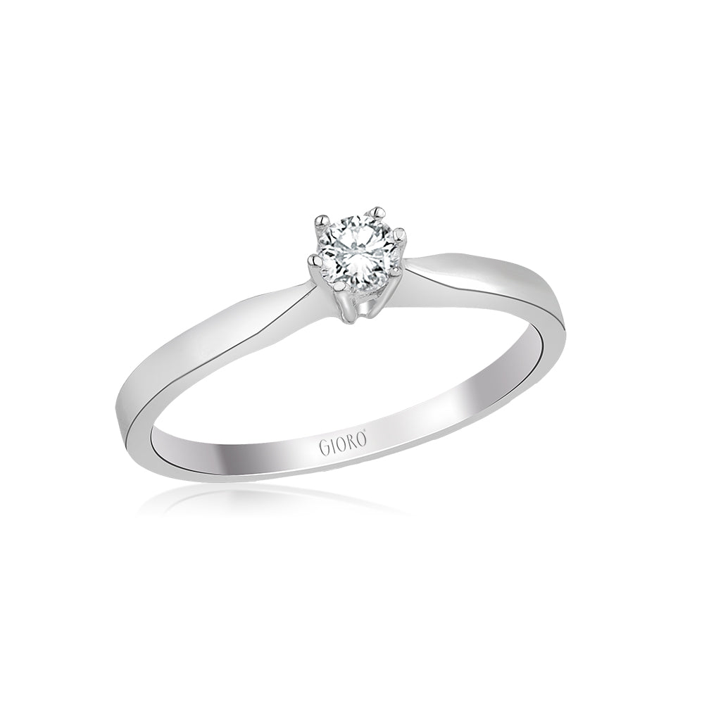 GIORO Ambra engagement ring 585 white gold with 0.12ct brilliant