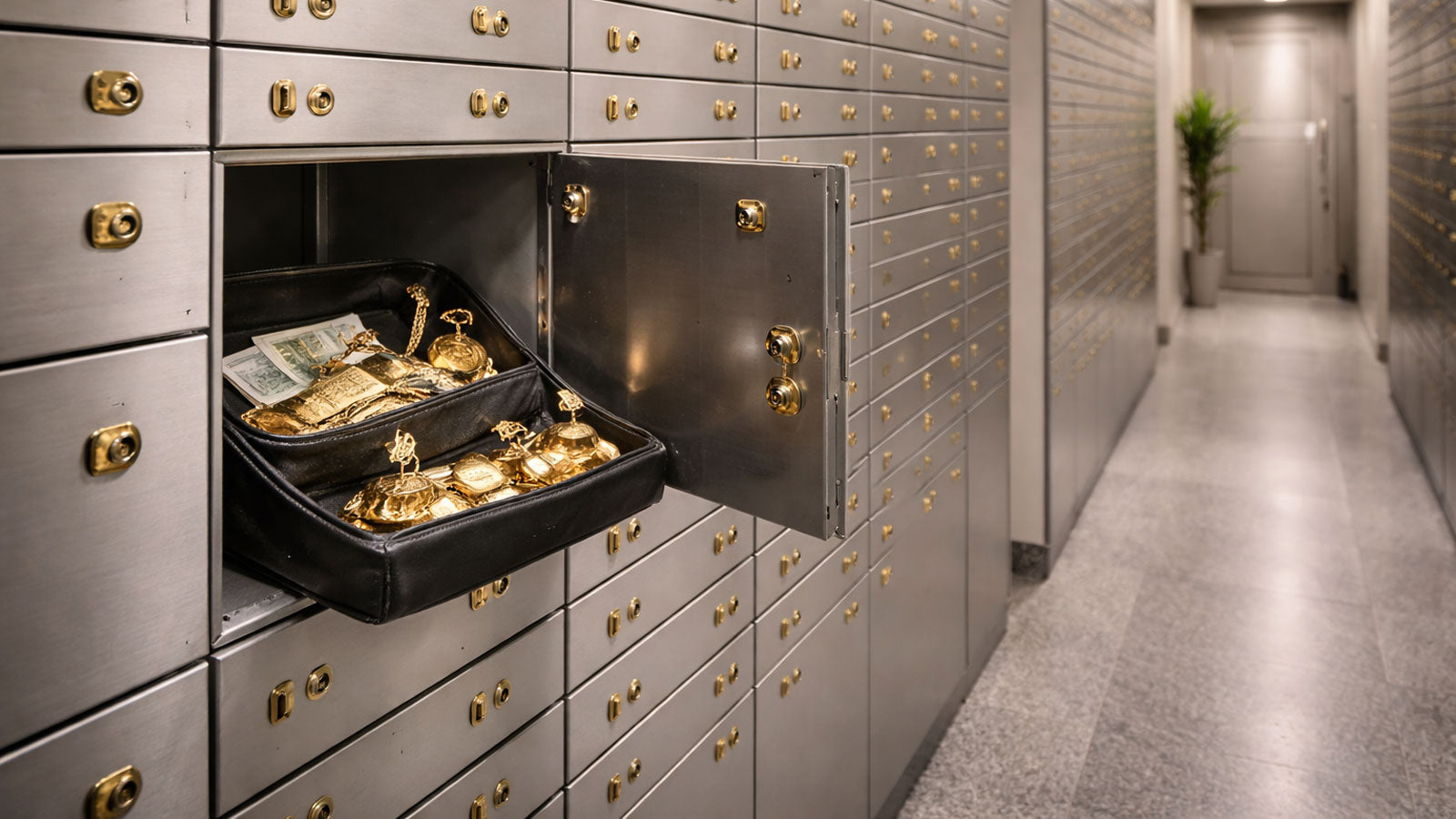 Bankschließfächer in einem Tresorraum – Symbolbild für Schließfach-Sicherheit