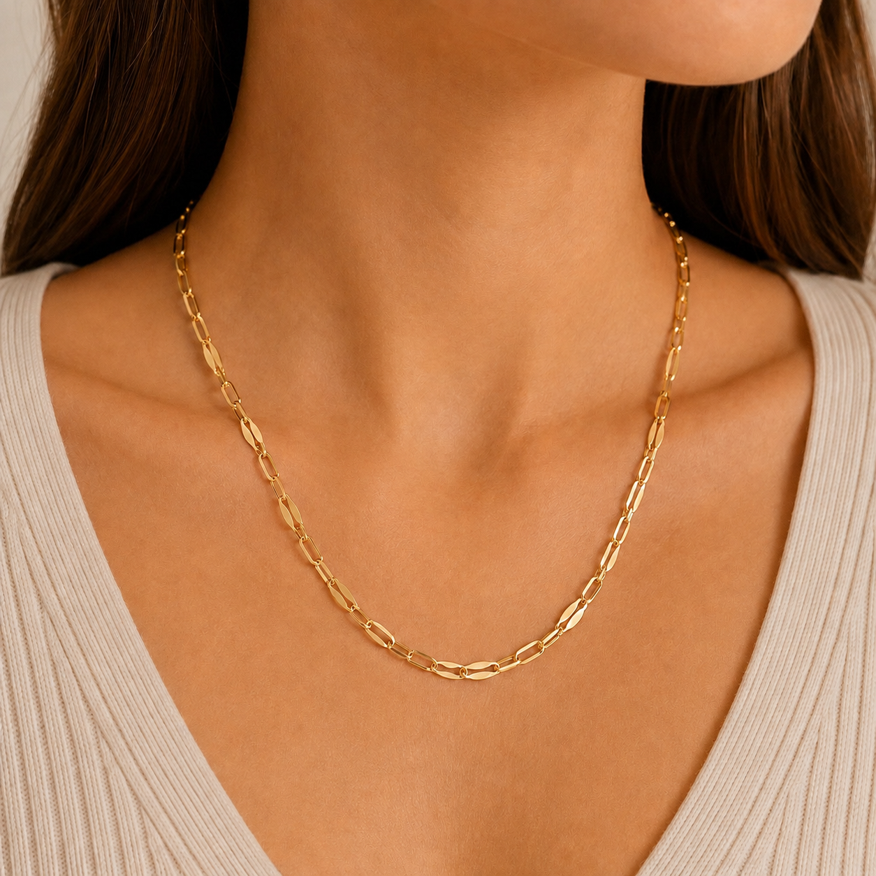 Novella – Halskette aus 585 Gelbgold, 50 cm