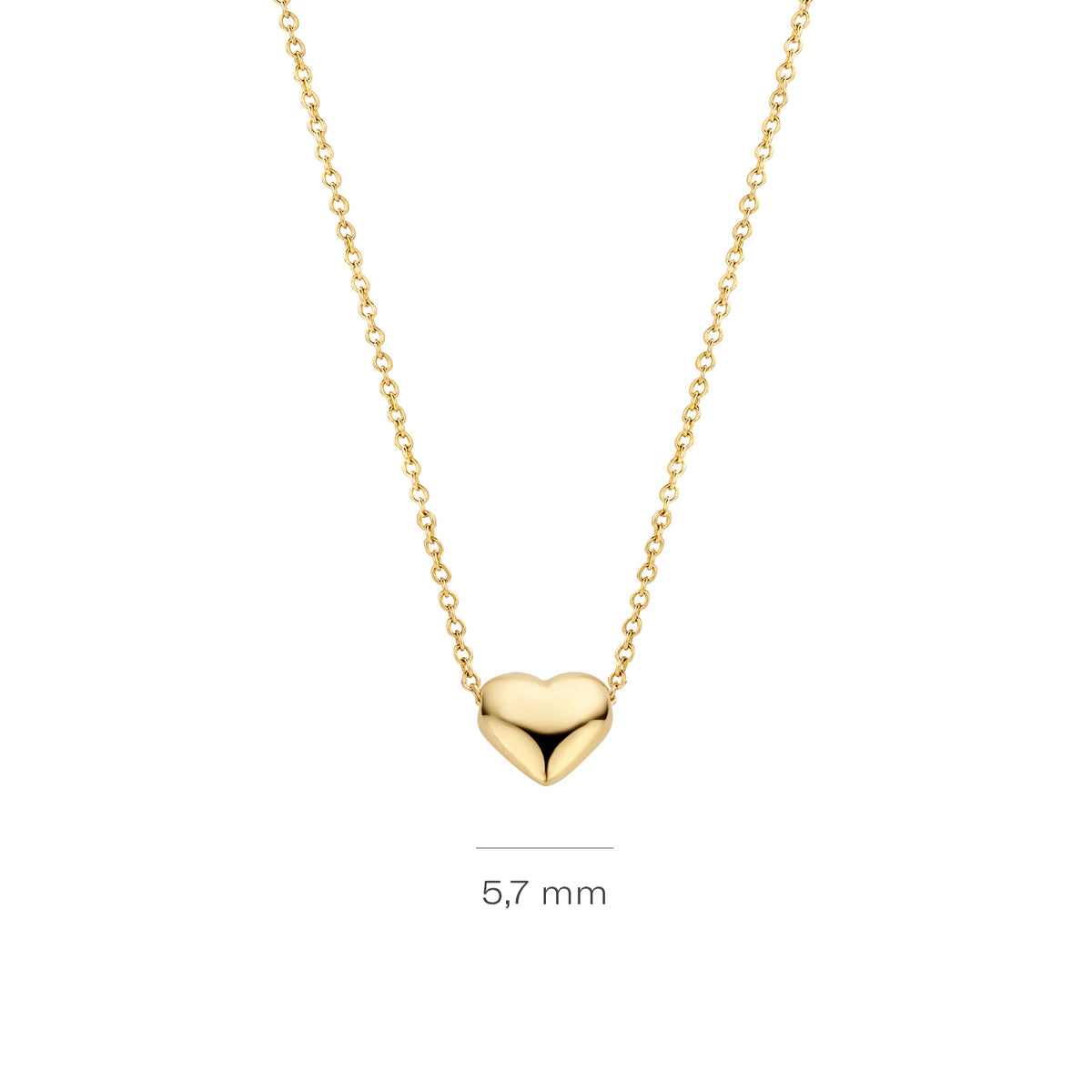 GIORO Collier Avelia mit Herz-Anhänger aus 585er Gelbgold – Anhängerbreite 5,7 mm