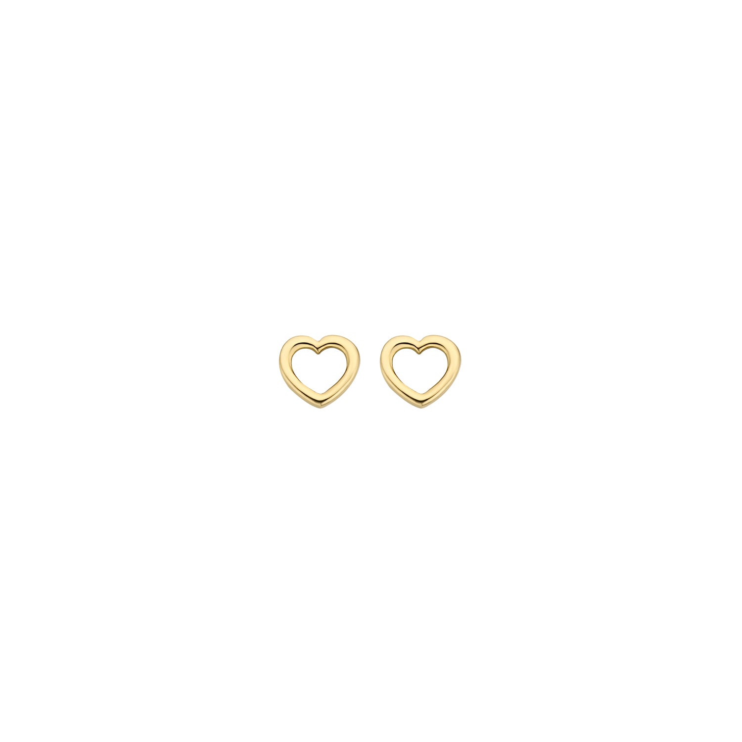GIORO Ohrstecker Liora – Herz Ohrringe aus 585er Gelbgold, 4,8 mm mit Poussetten-Verschluss