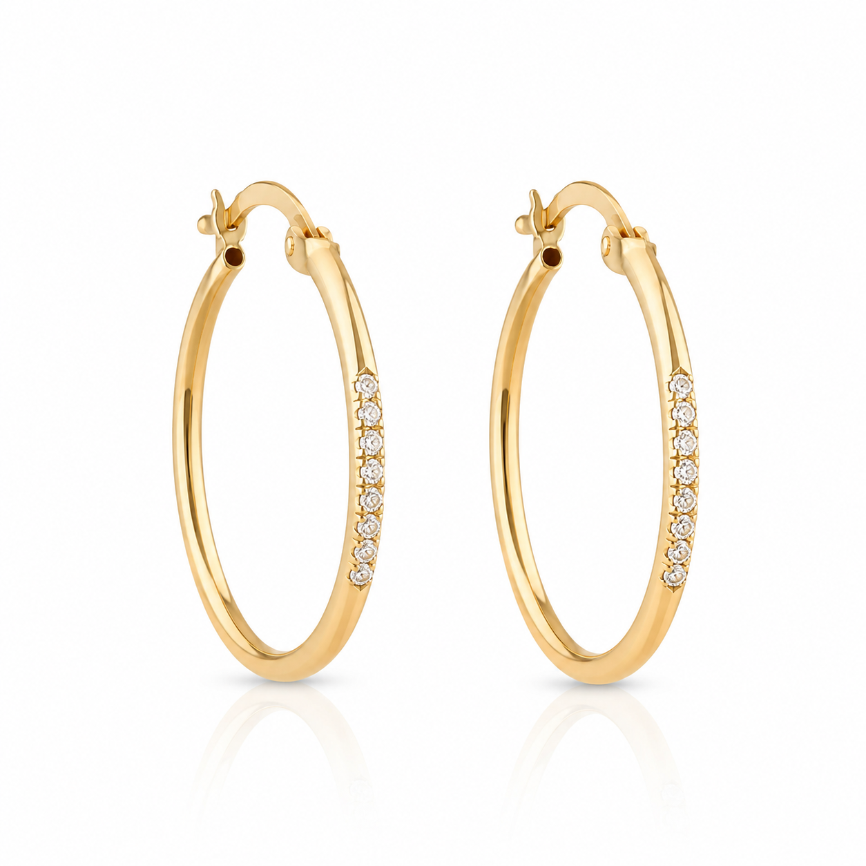 Cloe Creolen 585 Gelbgold mit funkelnden Steinen