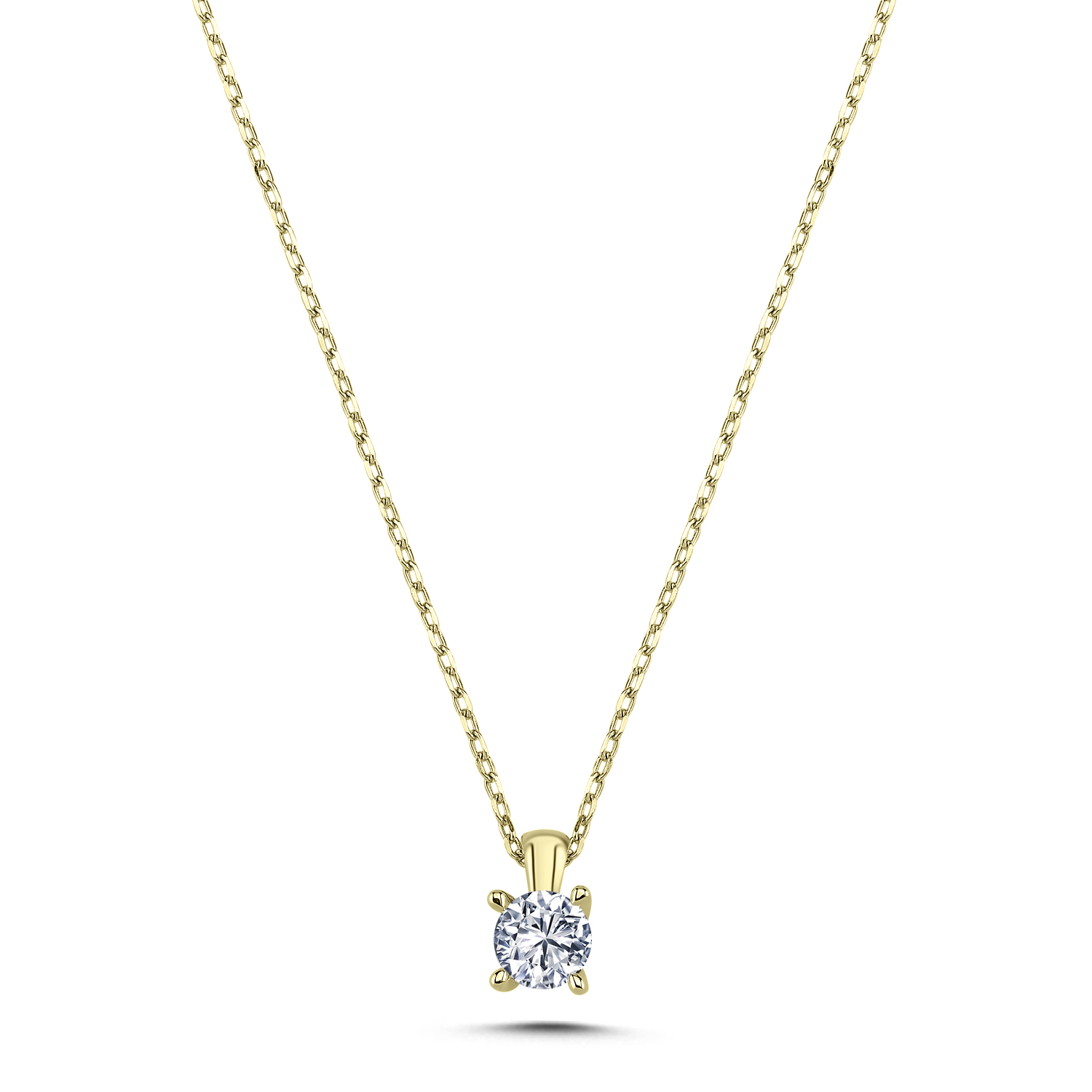 Collier Elowen mit 0,11 ct Diamant im Brillantschliff – Zeitlose Eleganz in 585er Gelbgold