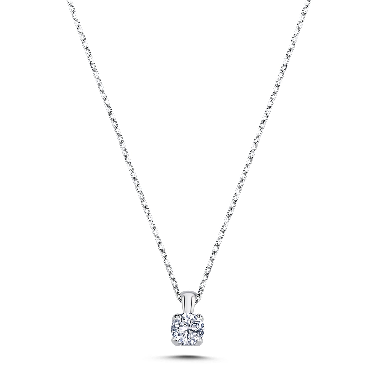GIORO Collier Enise mit 0,22 ct Brillant in 4er Krappenfassung – Weißgold
