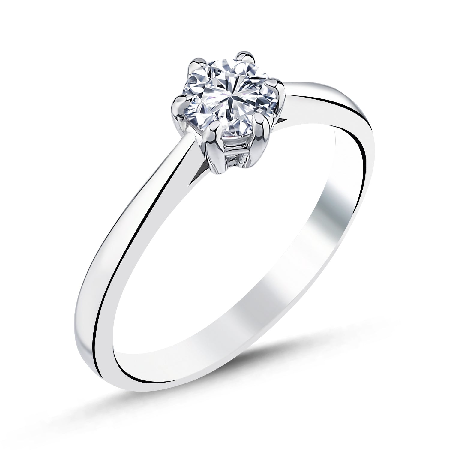 Eleganz pur: GIORO Feline 585 Weißgold Verlobungsring mit 0,20ct Brillant