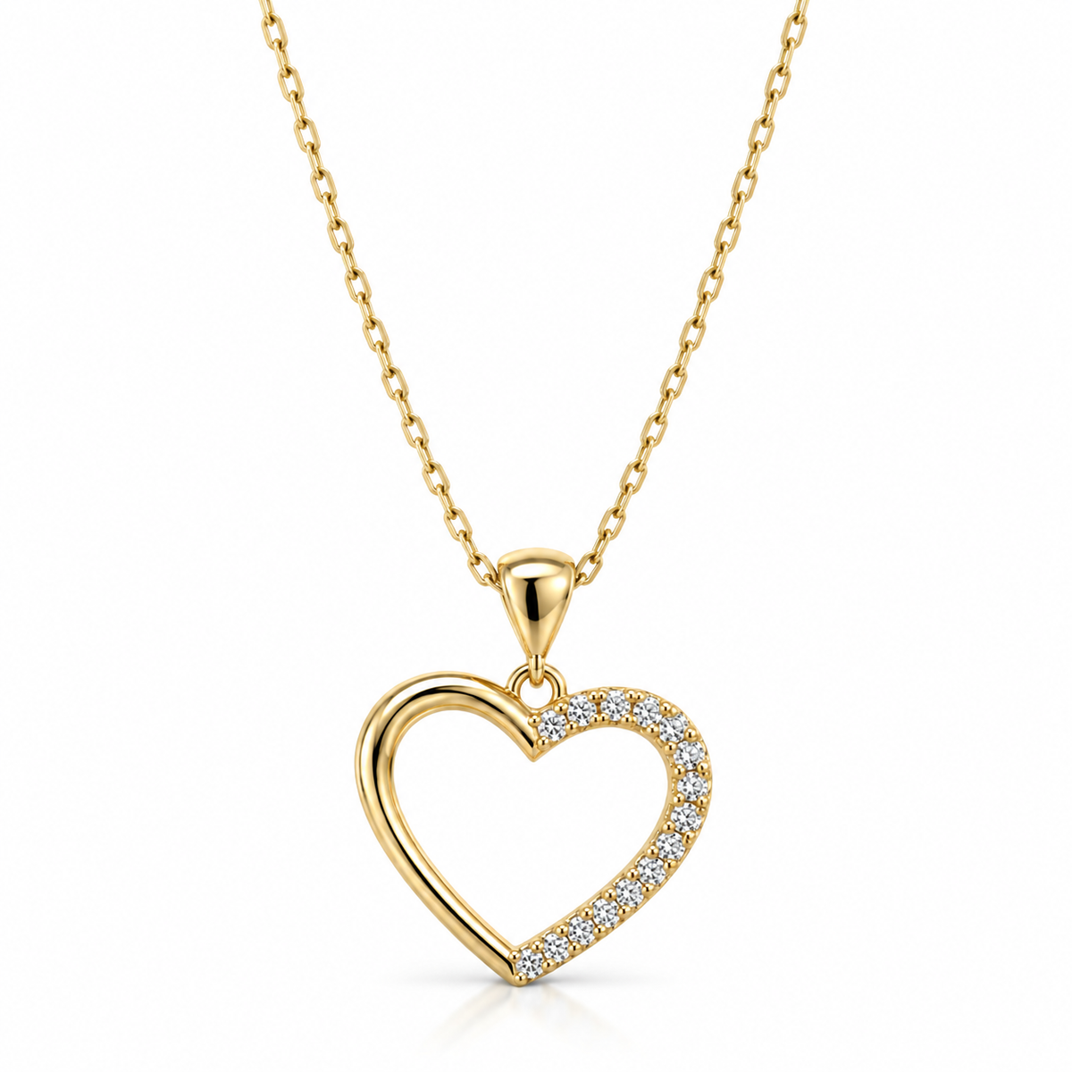 Herz Halskette 585 Gelbgold mit Brillanten TW/SI – AMORA