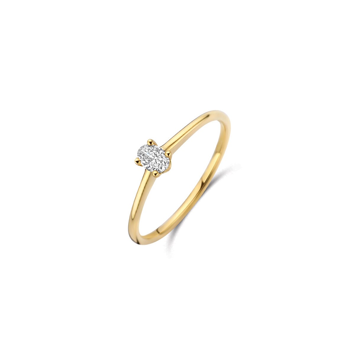 Jubiläumsangebot: ELORIA – Ring 585 Gelbgold mit ovalem Lab Grown Diamant, 0,20 ct