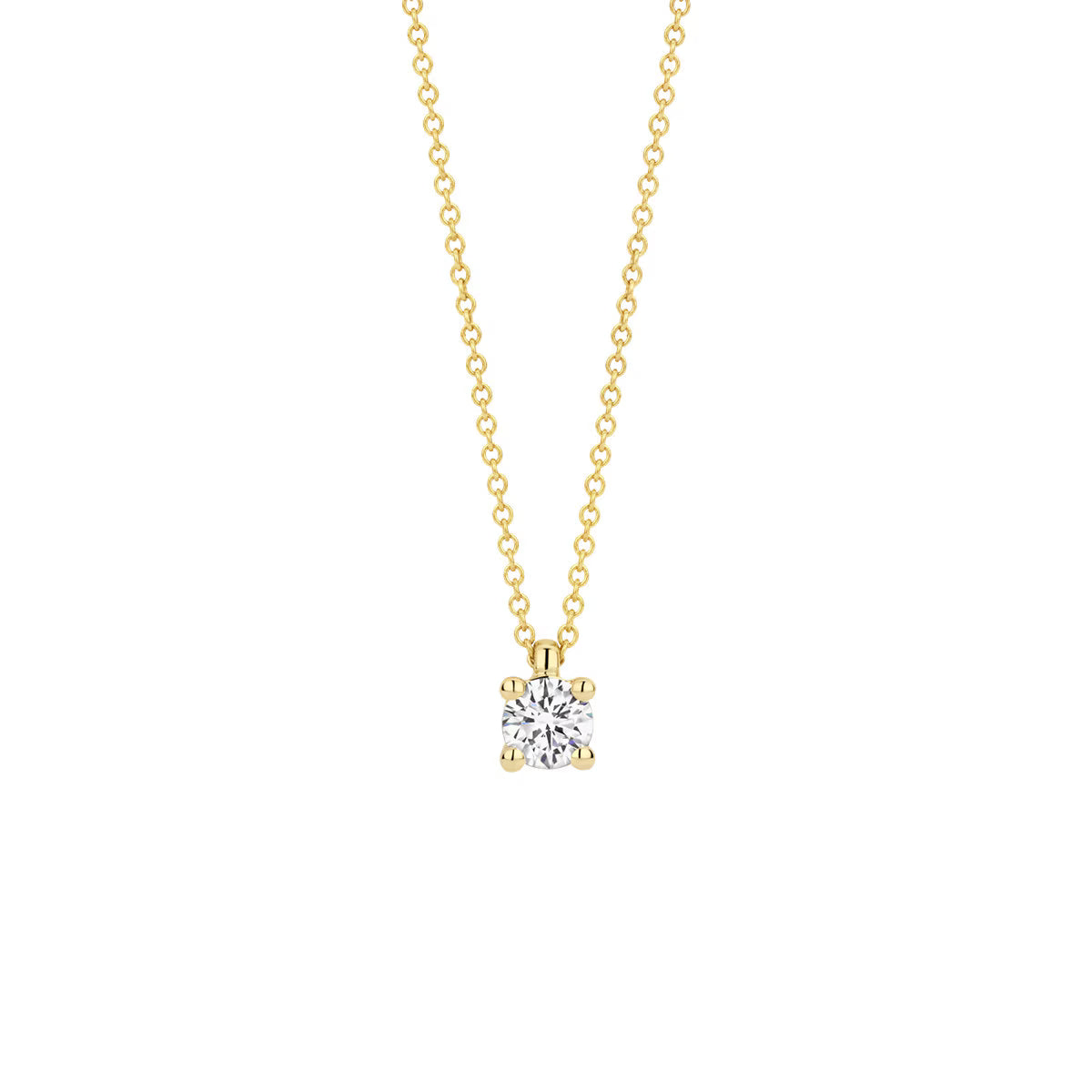 GIORO Alestra Halskette aus 585er Gelbgold mit 0,20 ct Labordiamant im Brillantschliff
