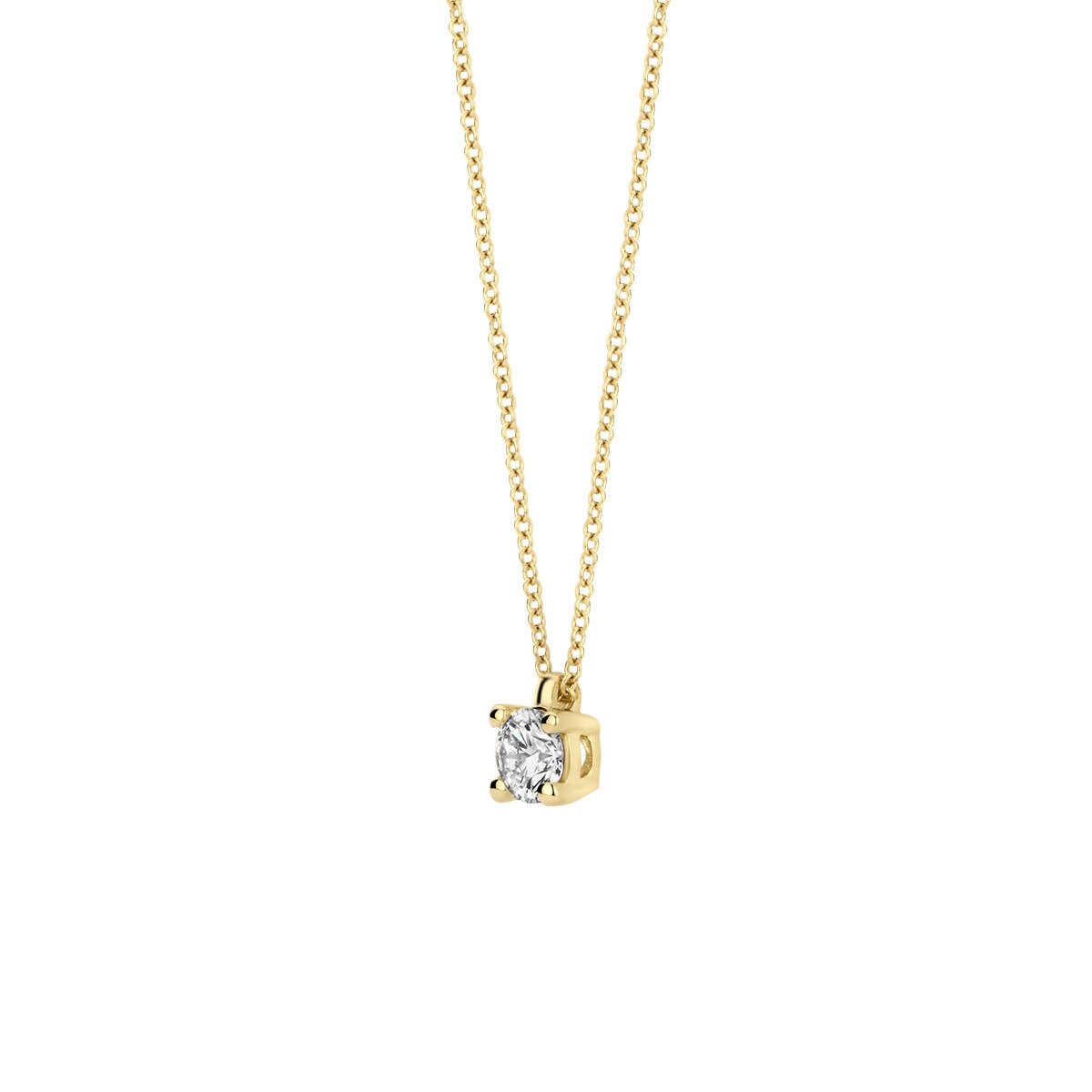 GIORO Alestra – 585 Gold Halskette mit 0,20 ct Labordiamant