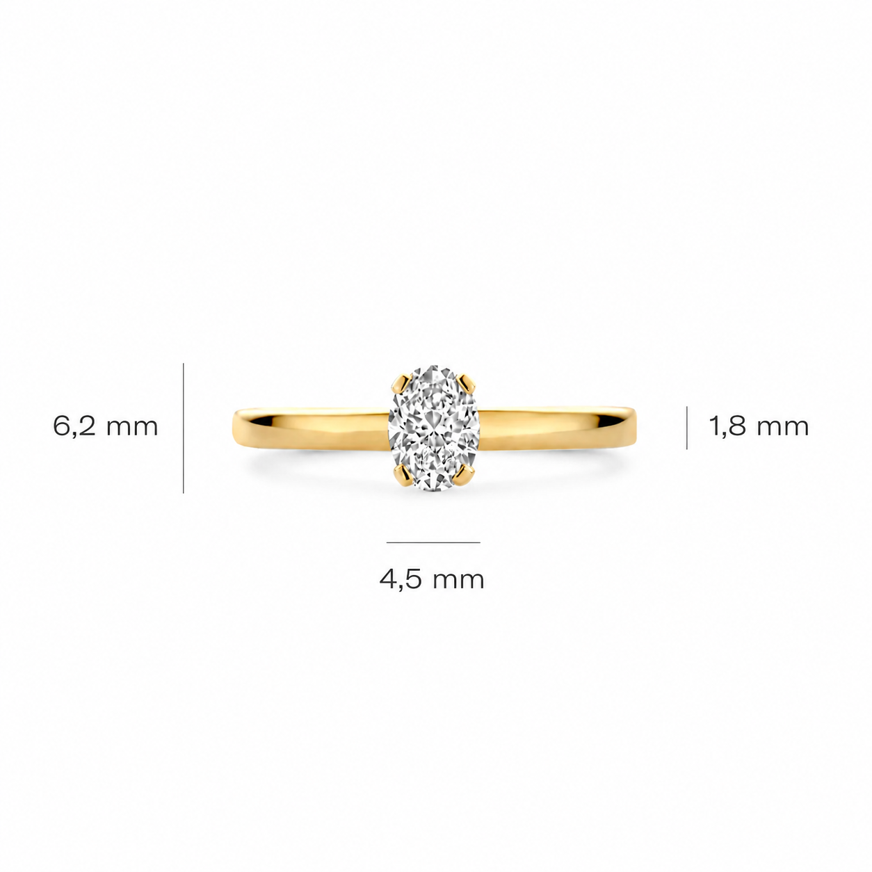 Giulia – Verlobungsring aus 585 Gelbgold mit ovalem Lab Grown Diamant 0,50 ct D/VS1