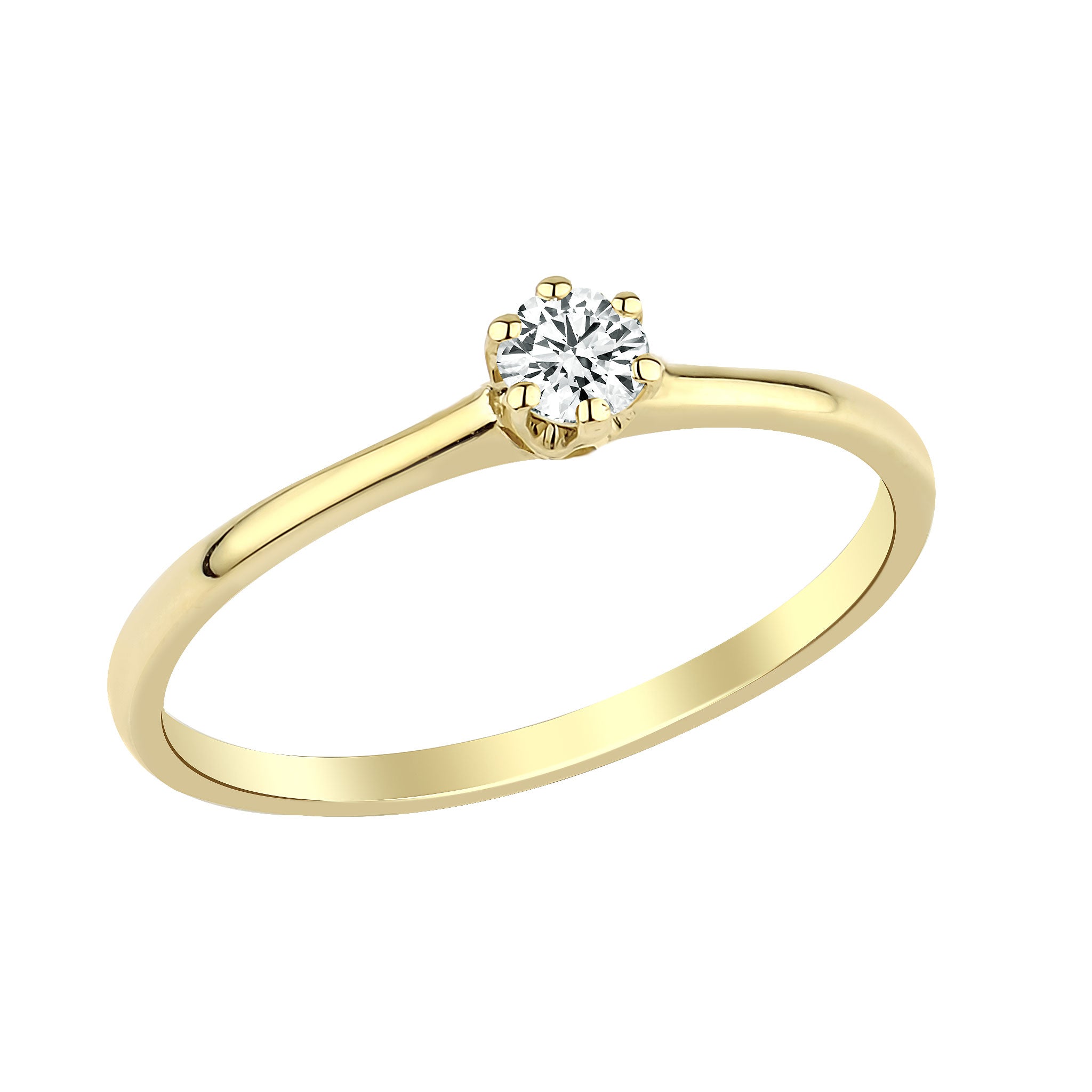 GIORO Damen-Ring Verlobungsring Luna in 585 Gold mit 0,12ct Brillant