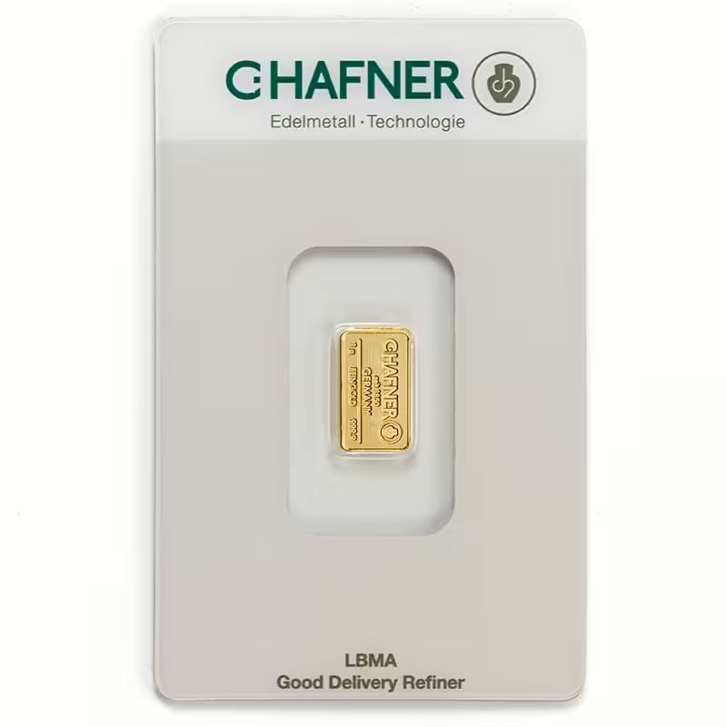 1 g Goldbarren 999,9 Feingold C. Hafner – Anlagegold