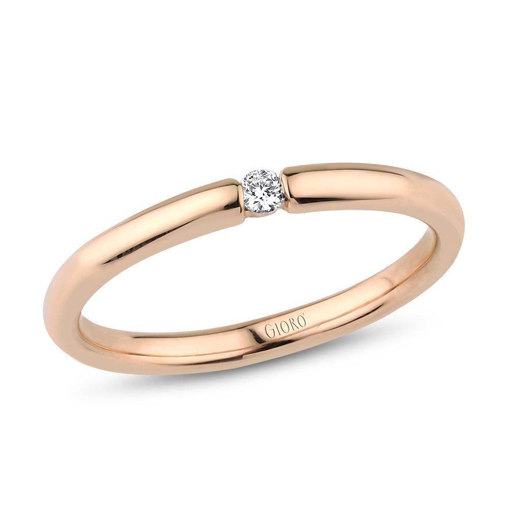 GIORO Madrisa Damenring 585 Rosegold mit 0,06ct Brillant